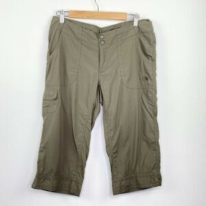 The North Face Capri Pants Women 10 Green Khaki Nylon Utility Cropped Outdoors